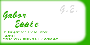 gabor epple business card
